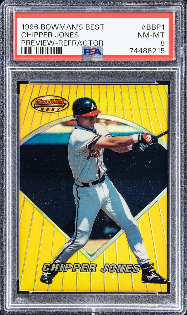 1996 Bowmans Best Preview - Refractor Chipper Jones #BBP1 card image