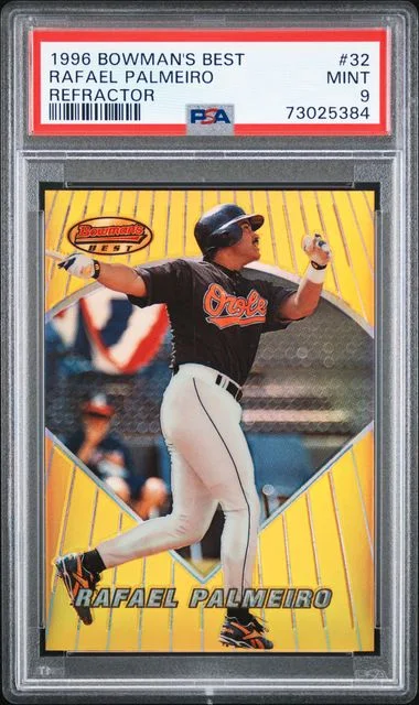 1996 Bowman's Best Rafael Palmeiro Refractor #32 card image