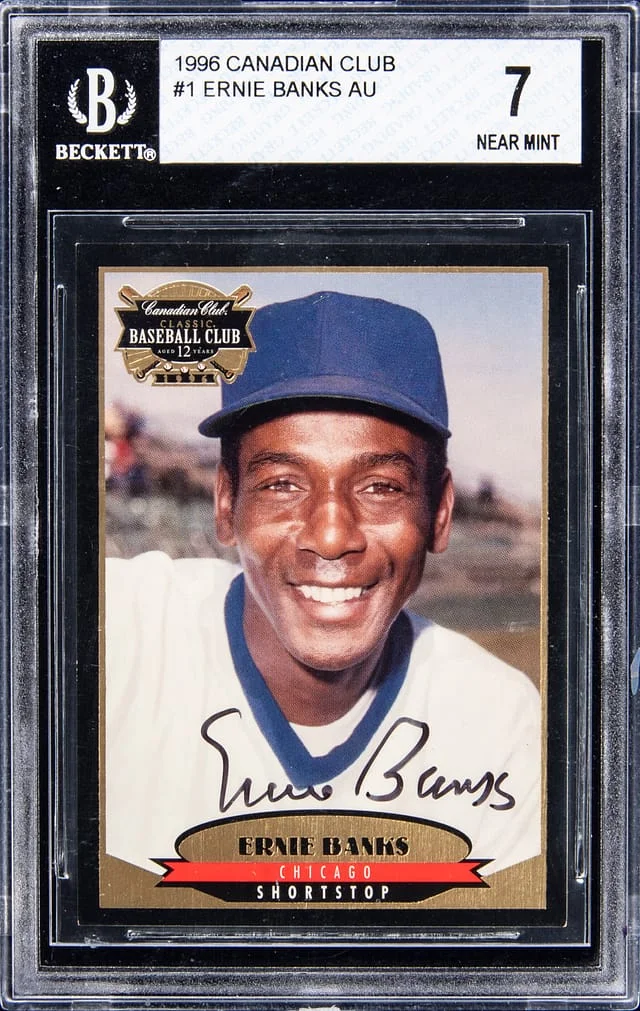1996 Canadian Club Ernie Banks #1 card image