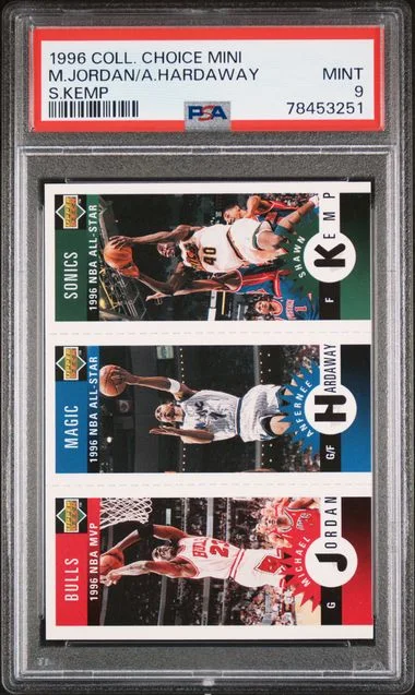 1996 Collector's Choice Mini Anfernee Hardaway/Michael Jordan/Shawn Kemp #no-number card image
