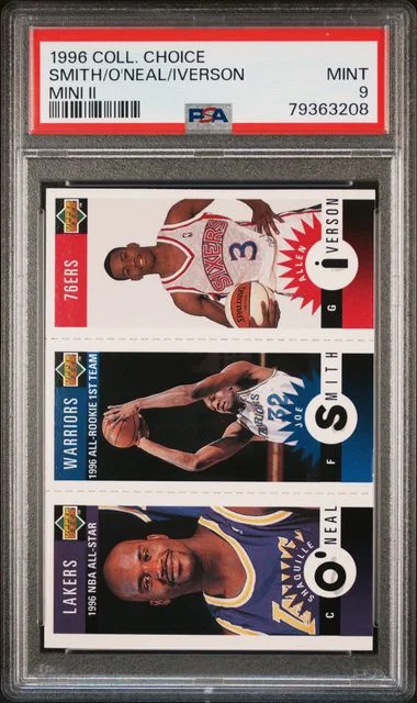 1996 Collector's Choice Mini II Allen Iverson /Joe Smith/Shaquille O'Neal #no-number card image
