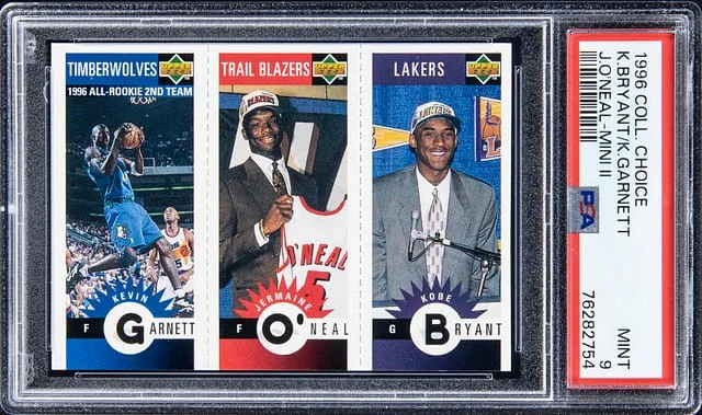 1996 Collector's Choice Mini II Kevin Garnett, Jermaine O'Neal, Kobe Bryant #no-number card image