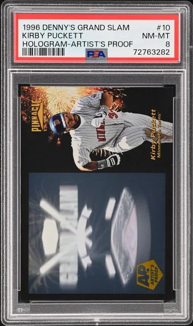 1996 Denny's Grand Slam Holograms Artist's Proof Kirby Puckett #10 card image