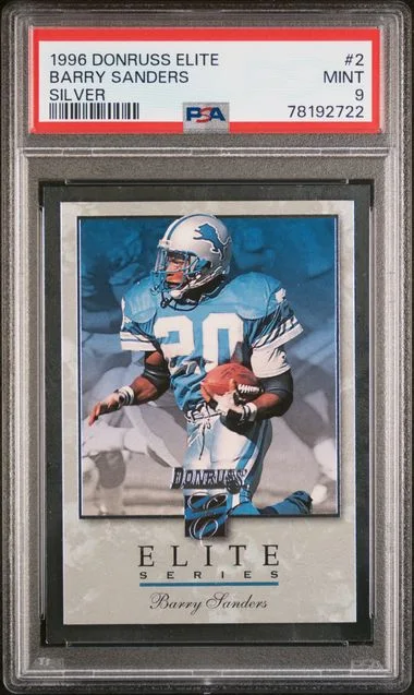 1996 Donruss Elite Barry Sanders Silver #2 card image