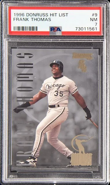 1996 Donruss Frank Thomas (#04,178/10,000) Hit List #9 card image