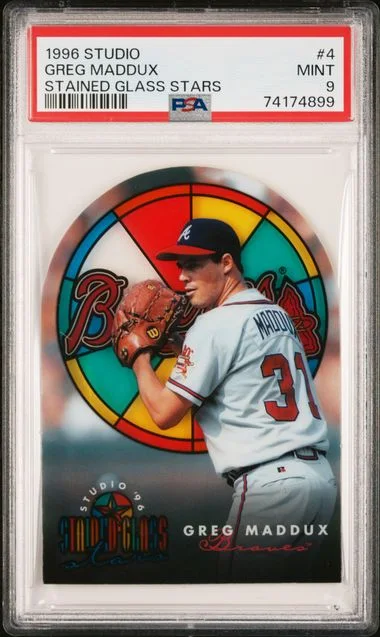 1996 Donruss Greg Maddux Studio Stained Glass Stars #4 card image
