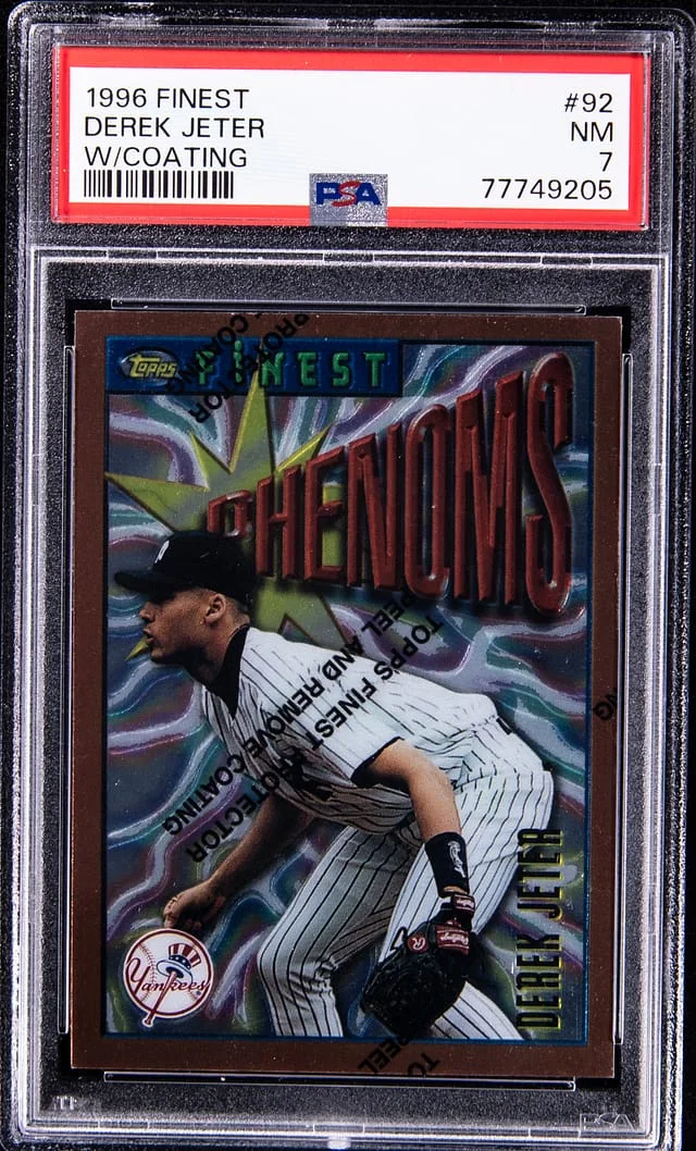 1996 Finest Derek Jeter With Coating #92 card image