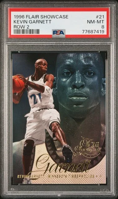1996 Flair Showcase 21 Kevin Garnett Row #2 card image
