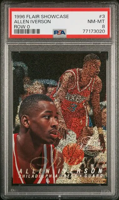 1996 Flair Showcase 3 Allen Iverson Row card image