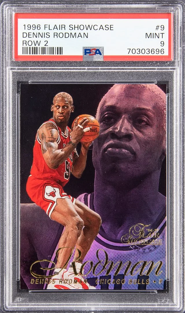 1996 Flair Showcase Dennis Rodman Row 2 #9 card image