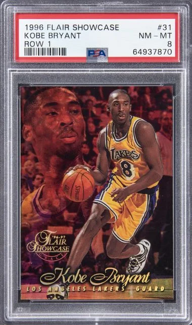 1996 Fleer Flair Showcase 31 Kobe Bryant Row #1 card image