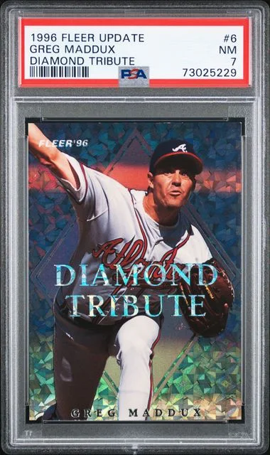 1996 Fleer Greg Maddux Update Diamond Tribute #6 card image