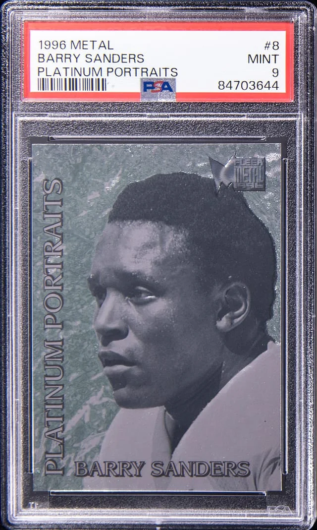 1996 Fleer Metal Barry Sanders Platinum Portraits #8 card image