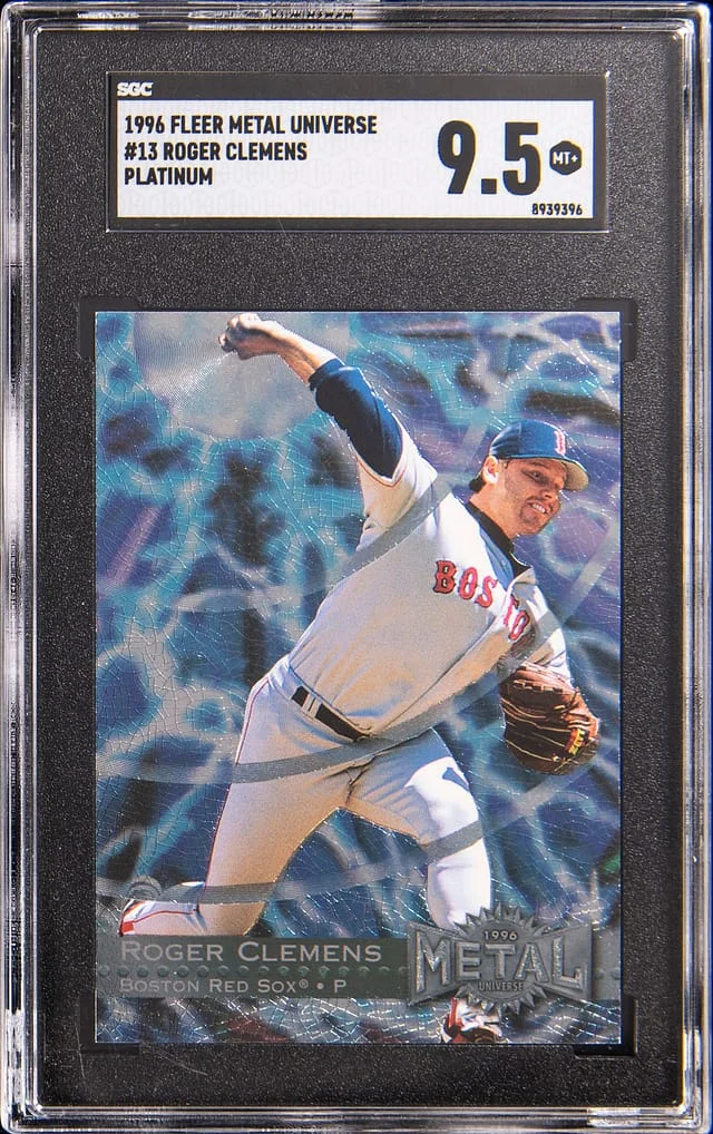 1996 Fleer Metal Universe Roger Clemens Platinum #13 card image