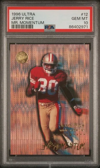 1996 Fleer Ultra Jerry Rice Mr. Momentum #12 card image