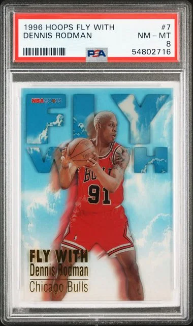 1996 Hoops Dennis Rodman Fly With #7 card image