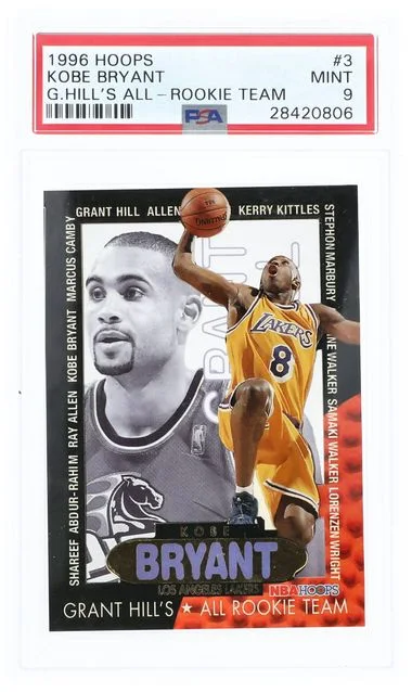 1996 Hoops Kobe Bryant Grant Hill's All- Team #3 card image