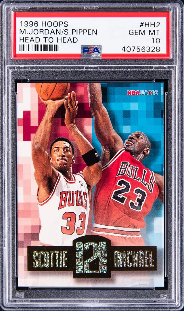 1996 Hoops Michael Jordan/Scottie Pippen Head to Head #HH2 card image