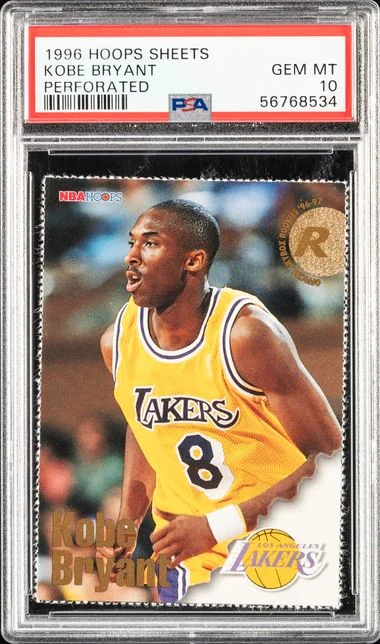 1996 Hoops Sheets Perforated Kobe Bryant #no-number card image