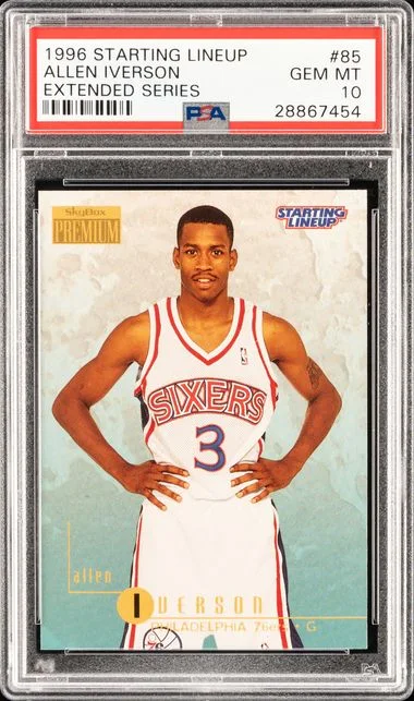 1996 Kenner Starting Lineup Extended Series Allen Iverson #85 card image