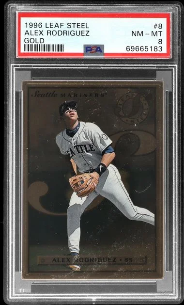 1996 Leaf Alex Rodriguez Steel Gold #8 card image