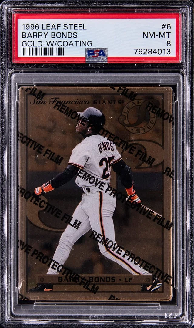 1996 Leaf Barry Bonds Steel Gold W/Coating #6 card image