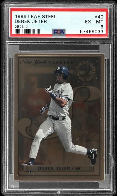1996 Leaf Derek Jeter Steel Gold #40 card image