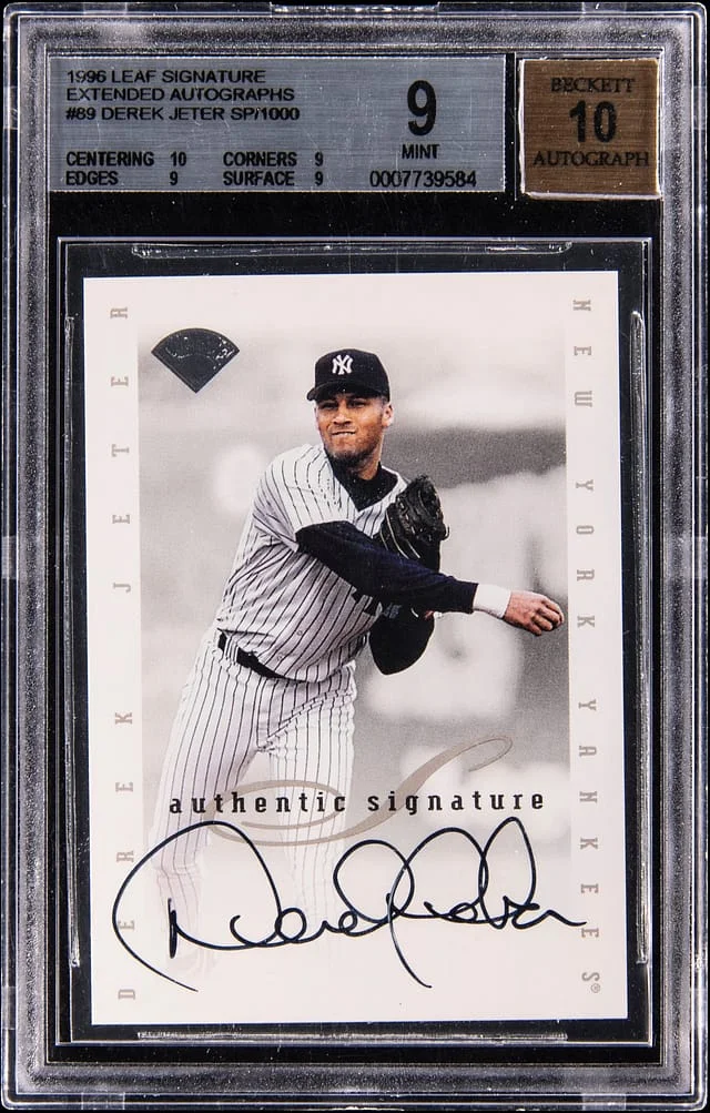 1996 Leaf Derek Jeter Signature Extended Autographs #89 card image