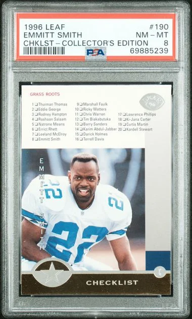 1996 Leaf Emmitt Smith Checklist Collector's Edition #190 card image
