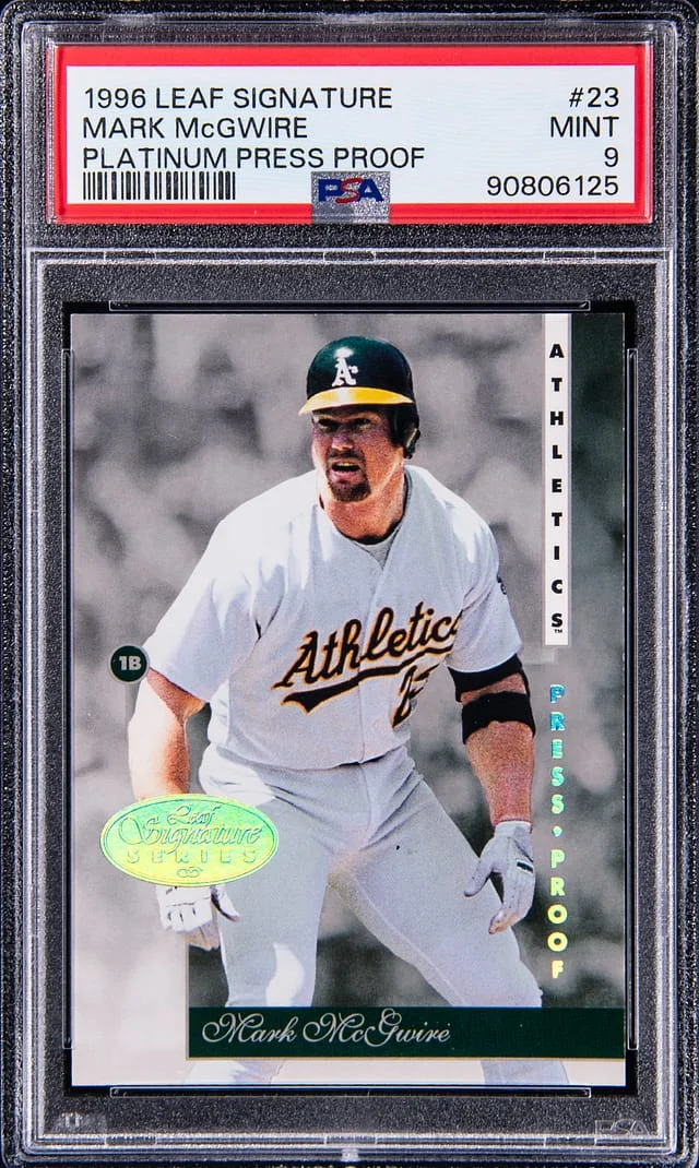 1996 Leaf Mark McGwire Signature Platinum Press Proof #23 card image