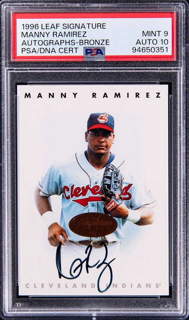 1996 Leaf Signature Autographs Bronze Manny Ramirez #no-number card image