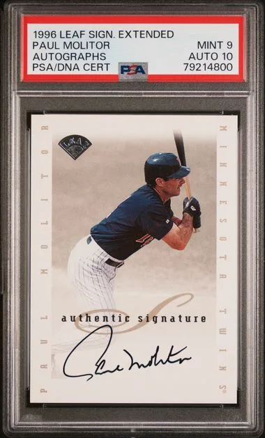 1996 Leaf Signature Extended Autographs Paul Molitor #no-number card image