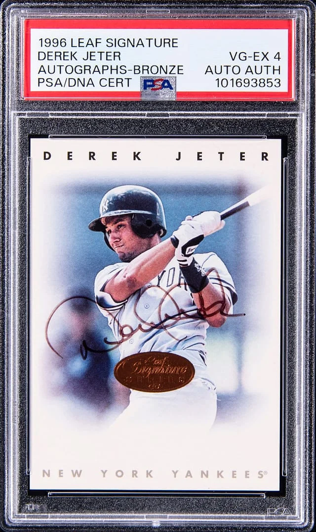 1996 Leaf Signature Series Autographs Bronze Derek Jeter #no-number card image