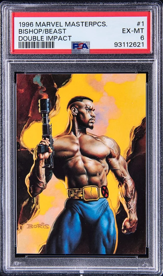 1996 Marvel Masterpieces Double Impact Bishop/Beast #1 card image
