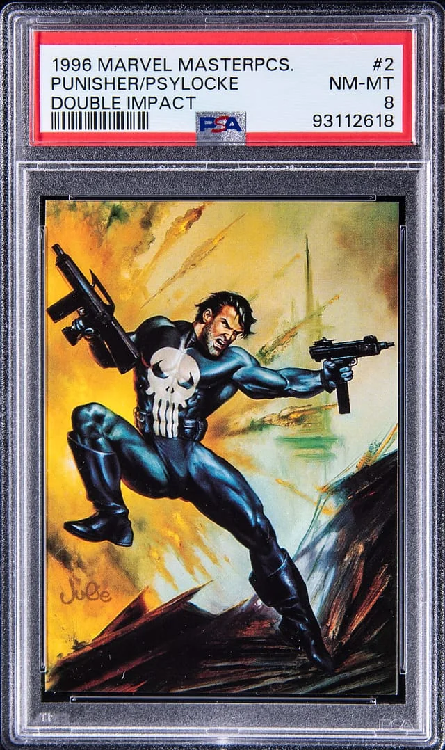 1996 Marvel Masterpieces Double Impact Punisher/Psylocke #2 card image