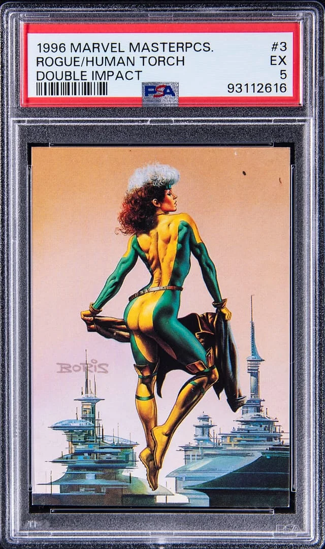 1996 Marvel Masterpieces Double Impact Rogue/Human Torch #3 card image