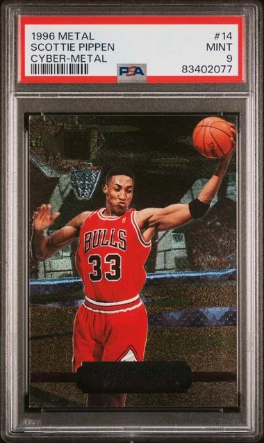 1996 Metal Cyber-Metal Scottie Pippen #14 card image