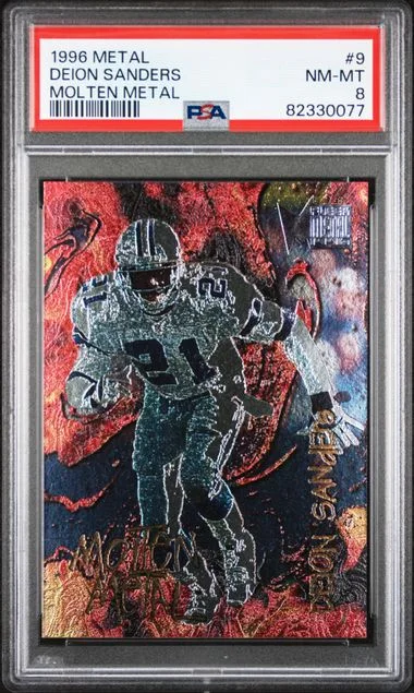 1996 Metal Molten Metal Molten Metal Deion Sanders #9 card image