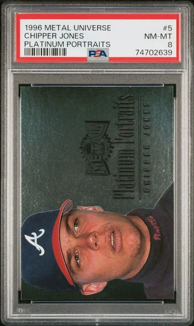 1996 Metal Universe Chipper Jones Platinum Portraits #5 card image