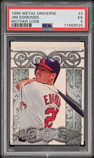 1996 Metal Universe Jim Edmonds Mother Lode #2 card image