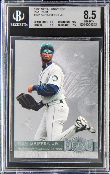 1996 Metal Universe Ken Griffey Jr. Platinum #107 card image