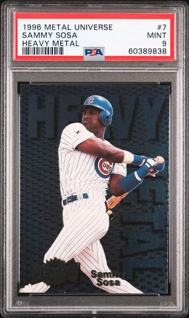 1996 Metal Universe Sammy Sosa Heavy Metal #7 card image
