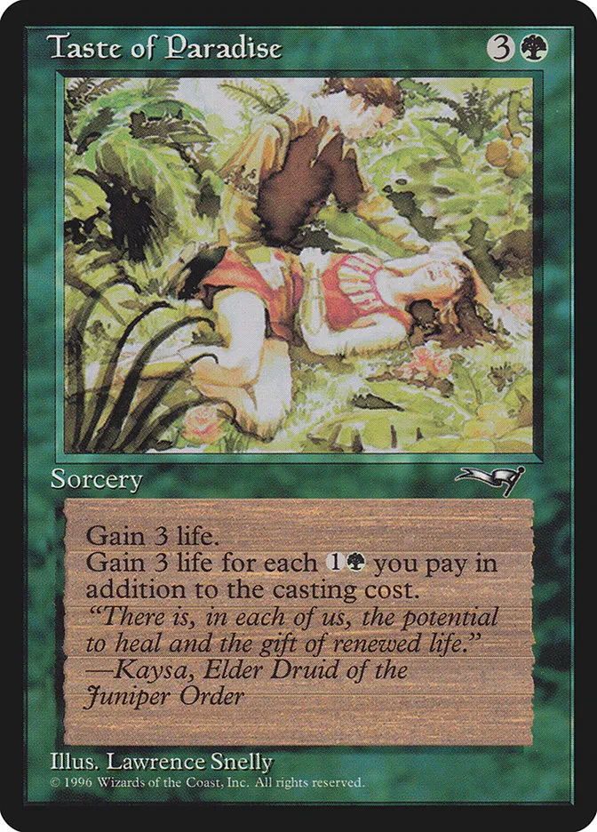 1996 Alliances Taste of Paradise common #100b common card image