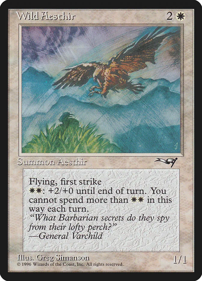 1996 Alliances Wild Aesthir common #21b common card image