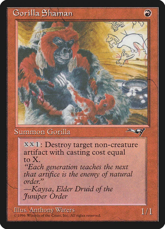 1996 Alliances Gorilla Shaman common #72b common card image