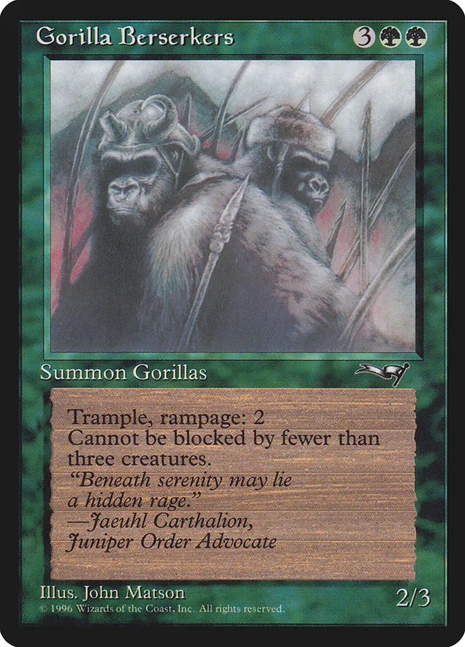 1996 Alliances Gorilla Berserkers #93b common card image