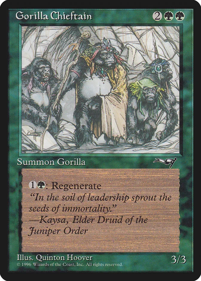 1996 Alliances Gorilla Chieftain common #94b common card image