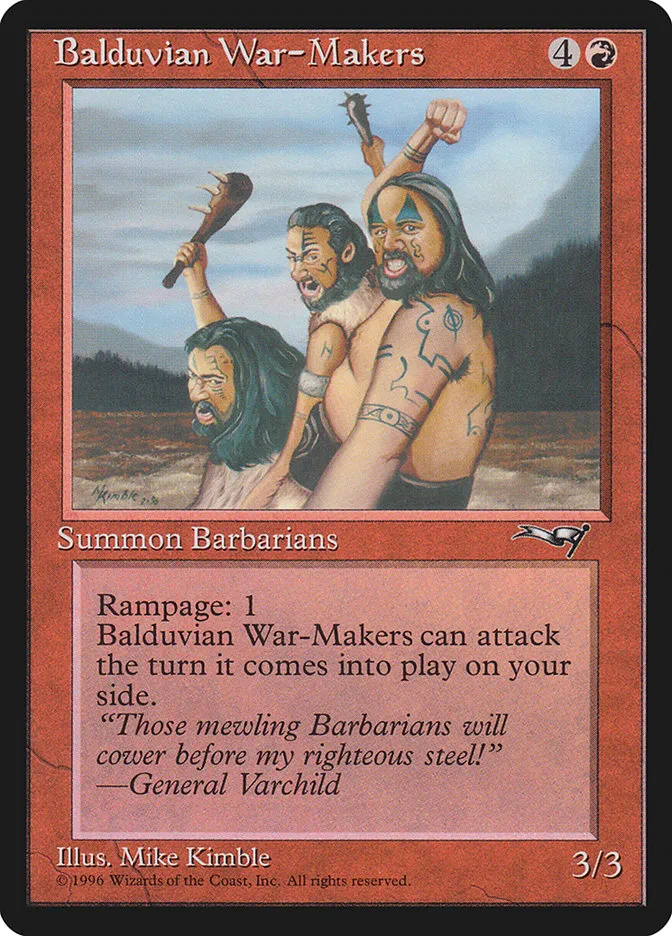 1996 Alliances Balduvian War-Makers common #66a common card image
