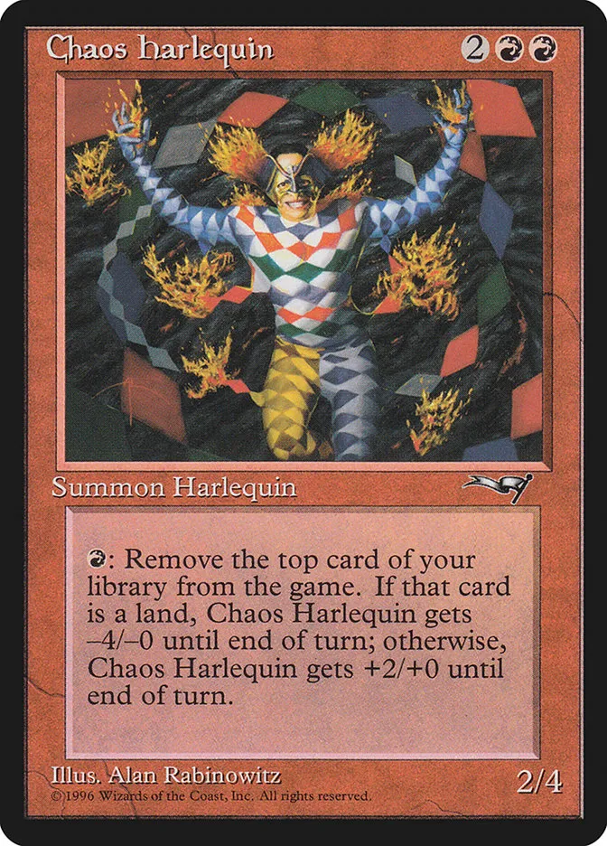 1996 Alliances Chaos Harlequin #69 rare card image