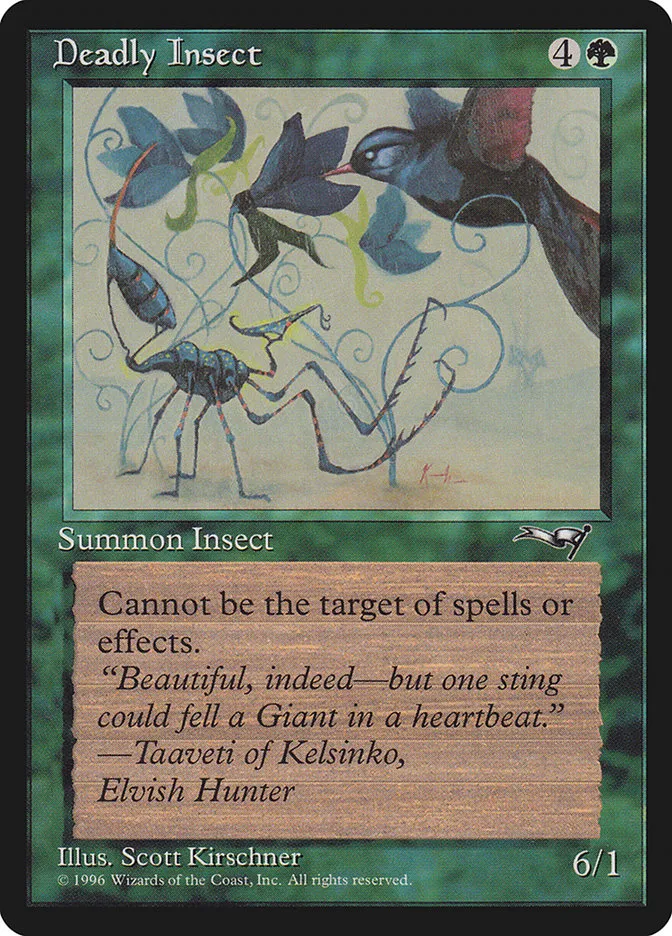 1996 Alliances Deadly Insect common #86a common card image